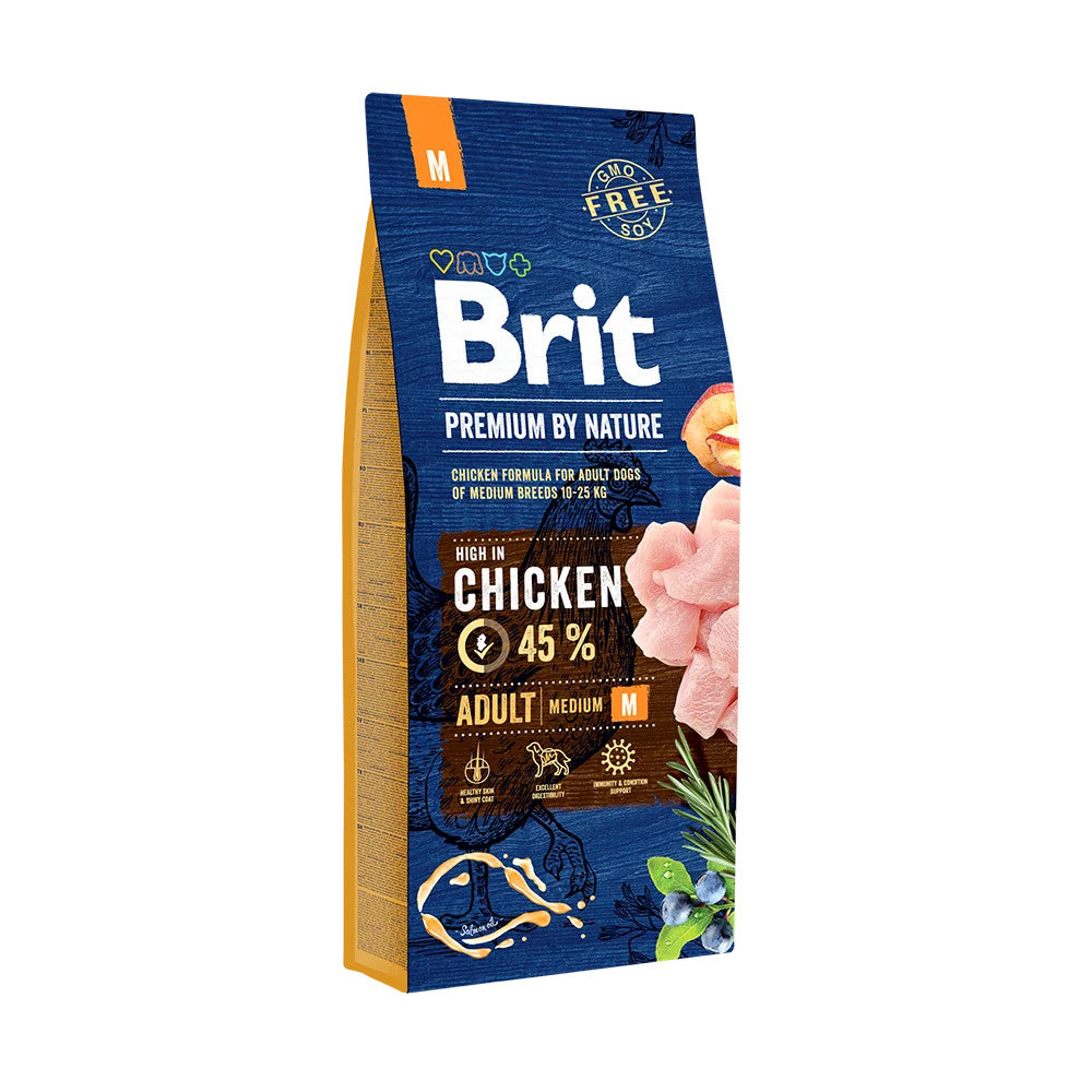 Brit Premium By Nature Adult M Kutyatáp 15 kg