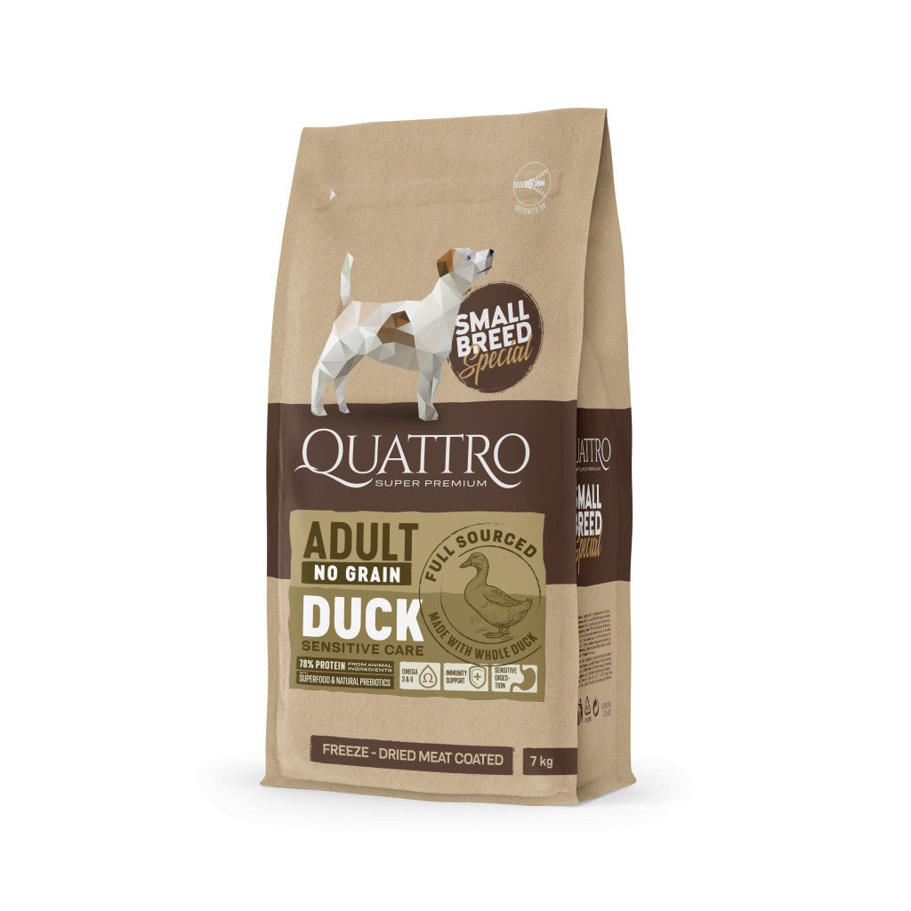 QUATTRO Hypoallergenic SMALL BREED ADULT DUCK kutyatáp 7kg