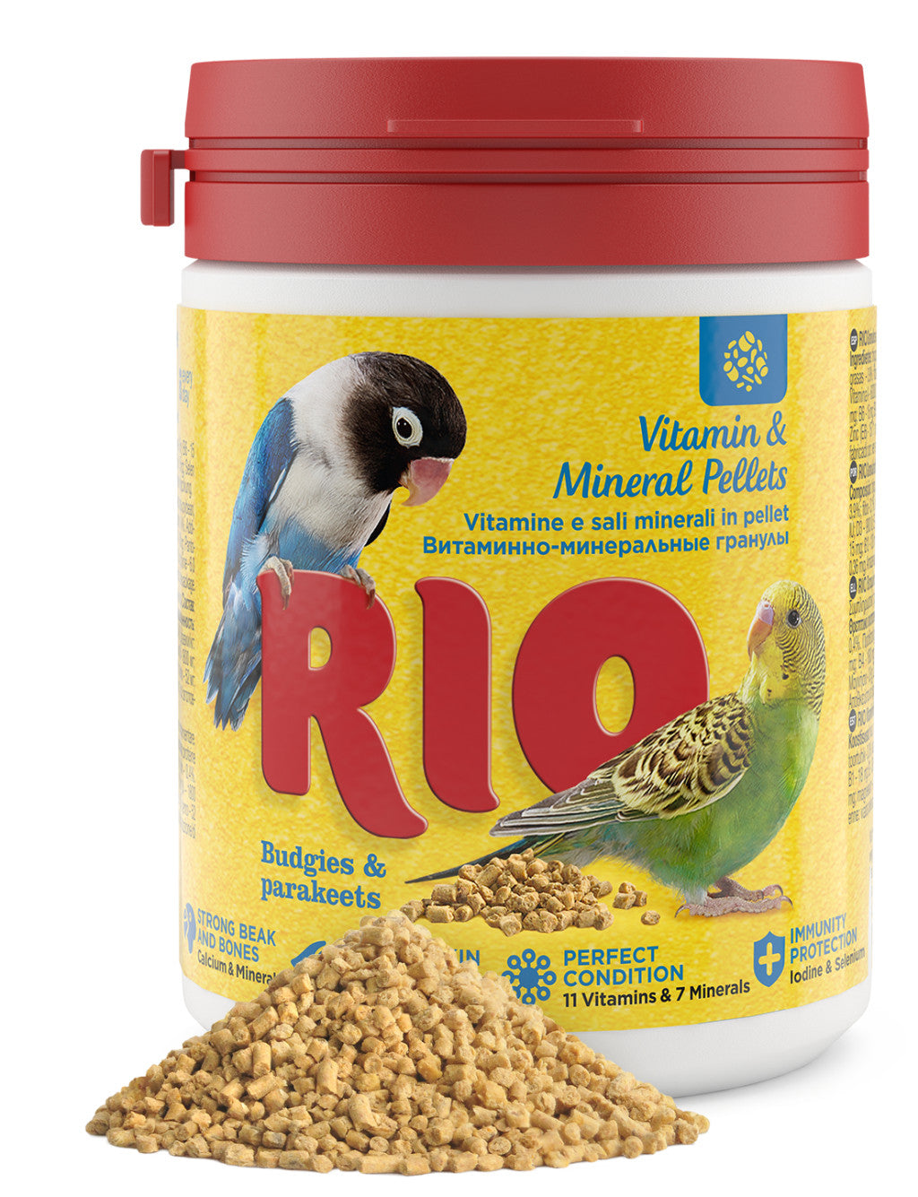 RIO Vitamin és Ásványianyag Pellet Hullámos és Nagypapagájnak 120 g