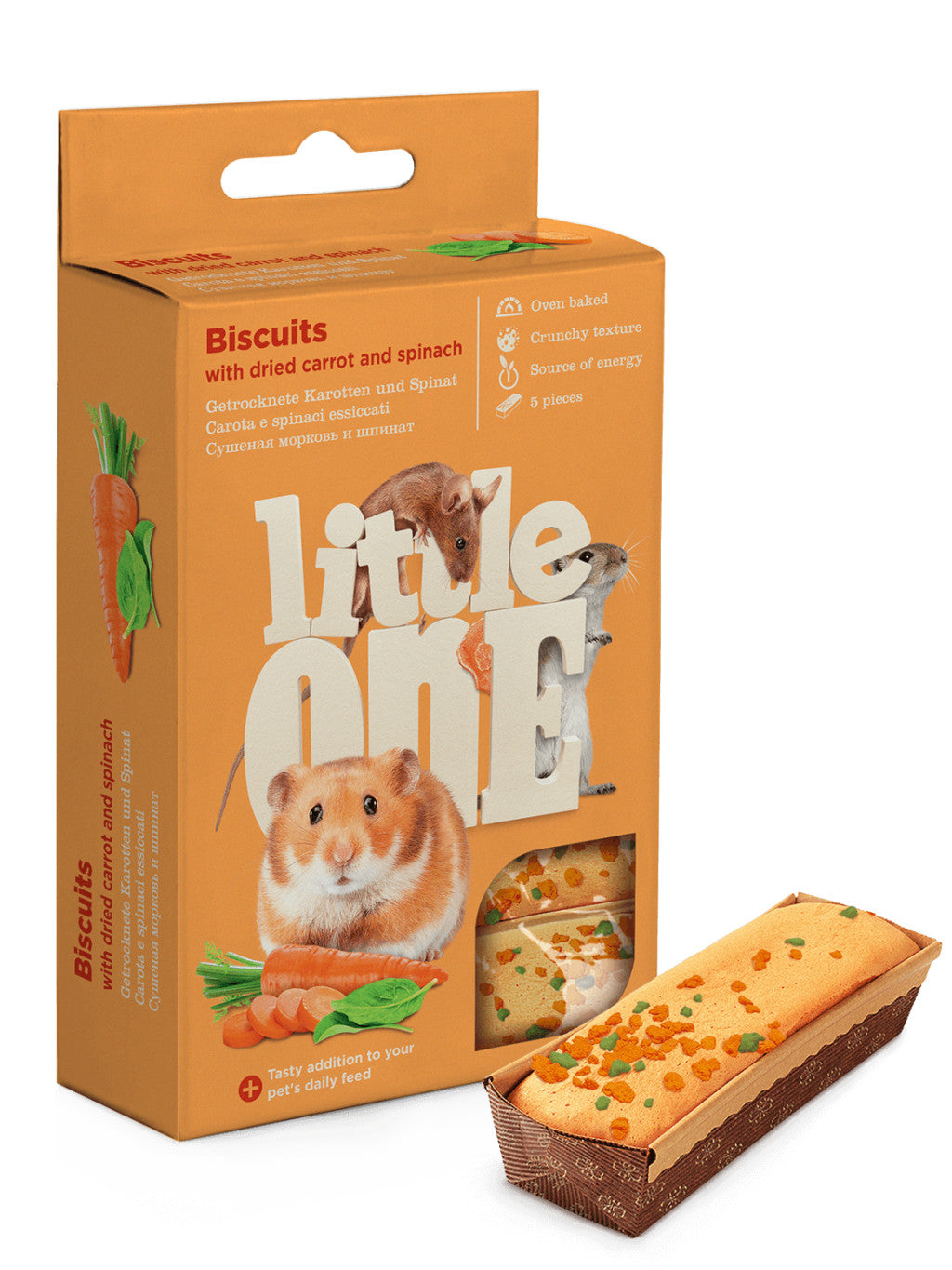 Little One Süti kisemlősöknek sárgarépával és spenóttal 5x7 g