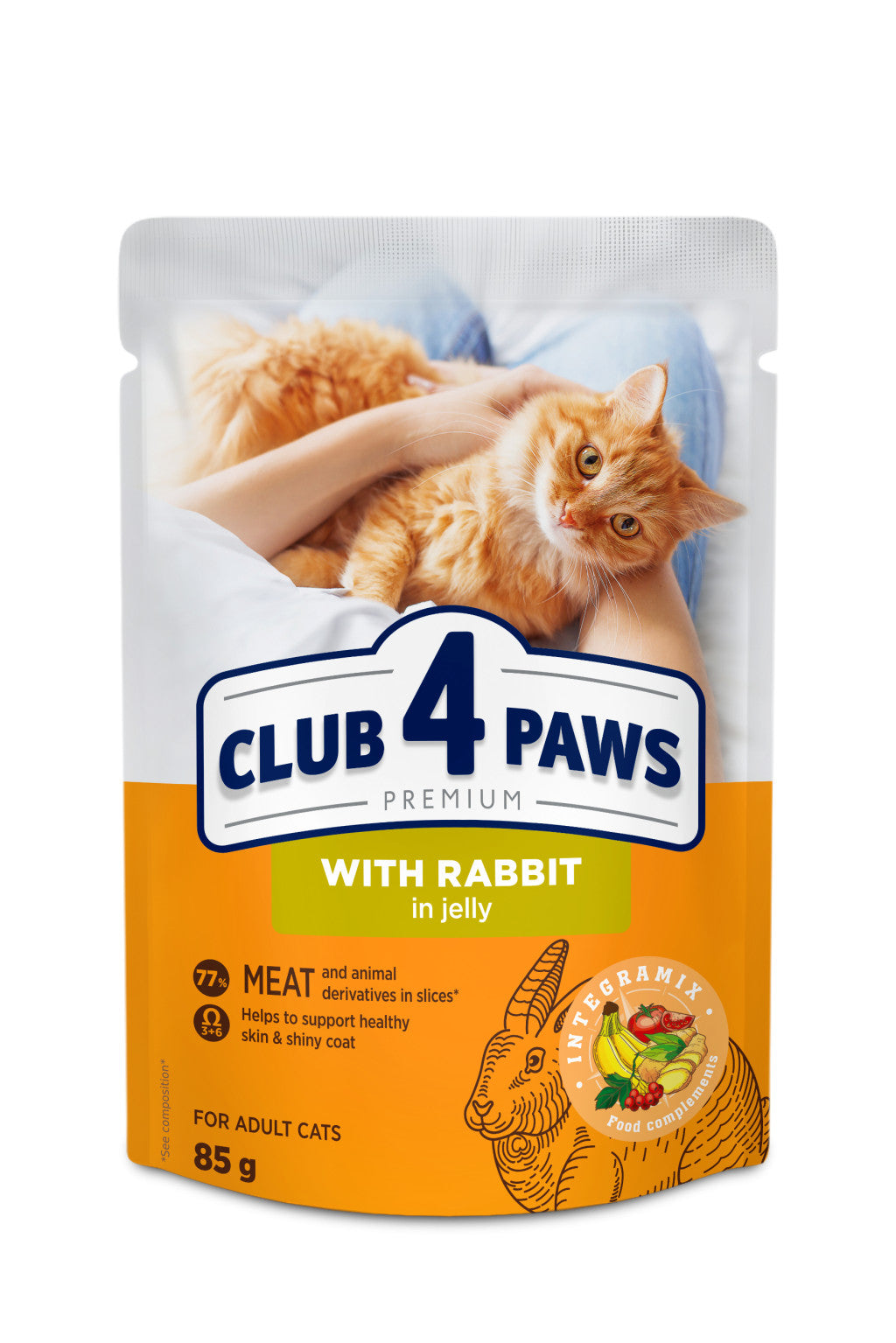 CLUB 4 PAWS Premium Nyúl Zselében Nedves Macskaeledel 85 g