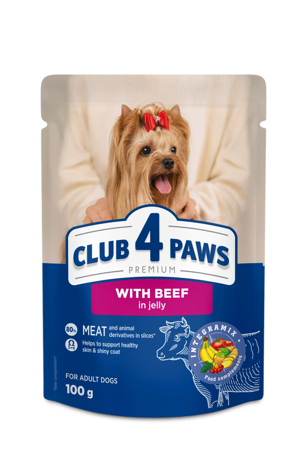 CLUB 4 PAWS Premium Marha Zselében Nedves Kutyaeledel 100 g