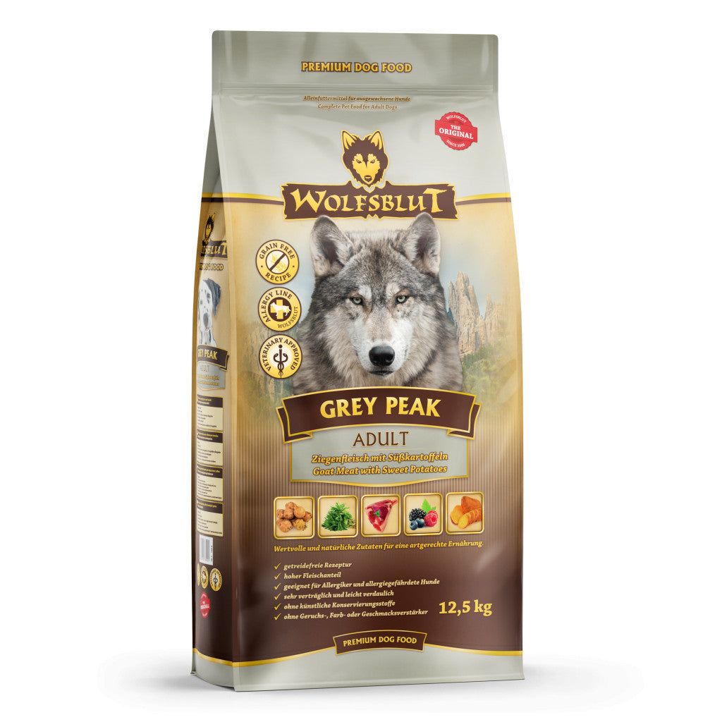 Wolfsblut Grey Peak Adult Kecske Édesburgonyával száraz kutyatáp 12,5 kg