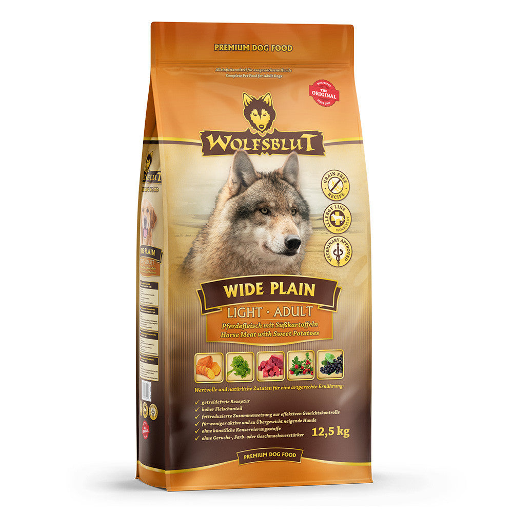 Wolfsblut Wide Plain Light Lóhús Édesburgonyával száraz kutyatáp 12,5 kg