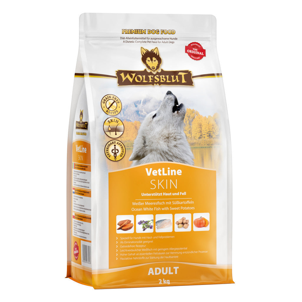 Wolfsblut VetLine Skin-Coat Fehérhallal Édesburgonyával száraz kutyatáp 2 kg