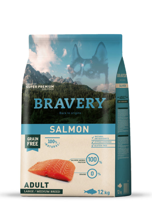 Bravery Salmon Adult Large/Medium Breeds 12 kg kutyatáp