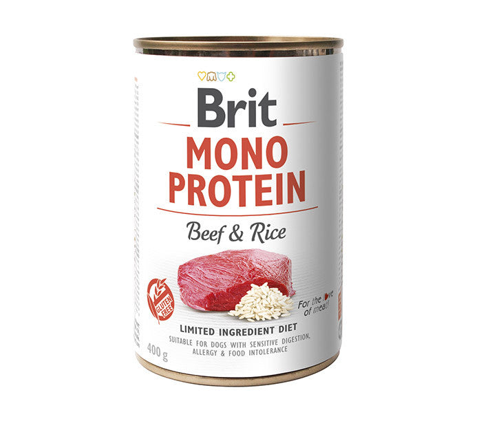 Brit Care Mono Protein Marha barna rizzsel Konzerv kutyatáp 400 g