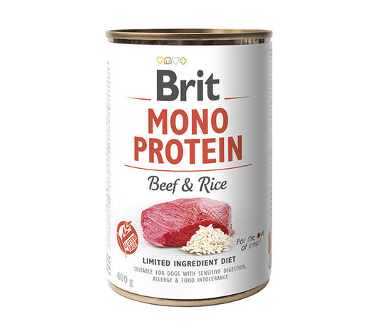 Brit Care Mono Protein Marha barna rizzsel Konzerv kutyatáp 400 g