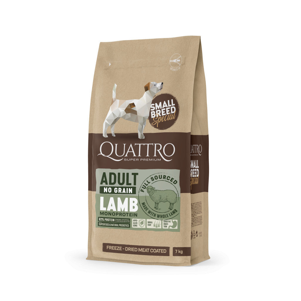 QUATTRO Hypoallergenic SMALL BREED ADULT LAMB kutyatáp 7 kg