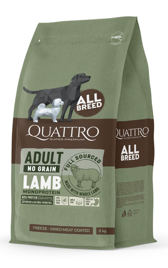 QUATTRO grain-free LAMB monoprotein adult kutyatáp 12 kg