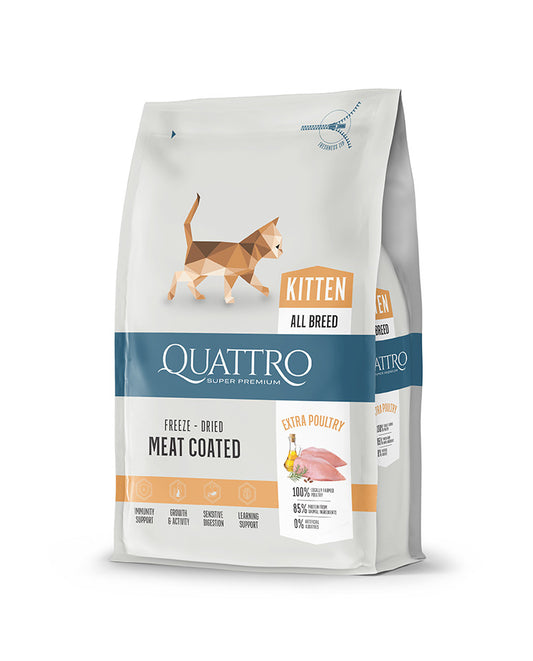 QUATTRO KITTEN Super Premium macskatáp kölyökmacskáknak csirkével 1,5 kg