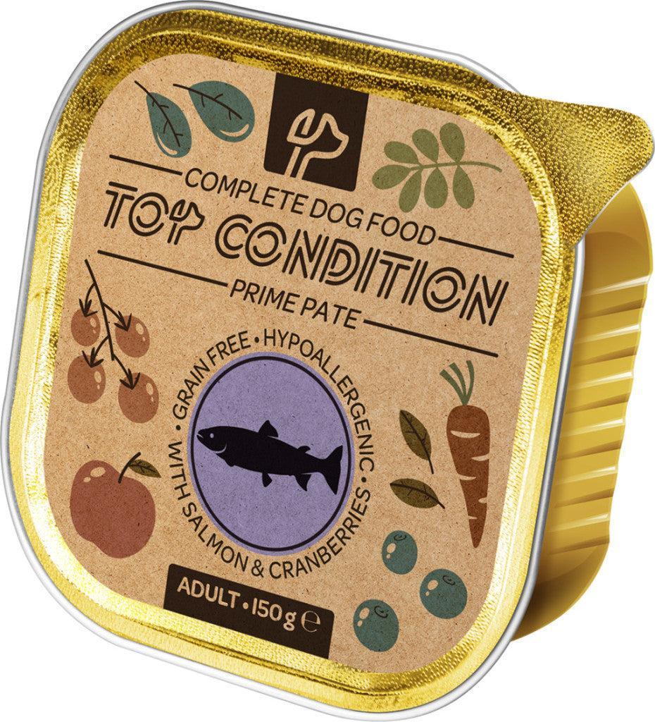 Top Condition alutálkás kutyaeledel lazac-áfonya 150 g