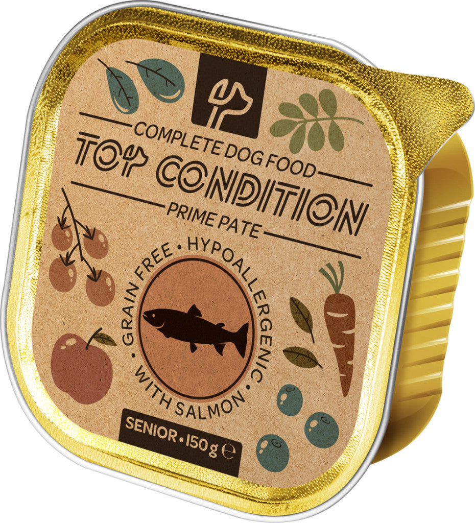 Top Condition alutálkás kutyaeledel senior lazac 150 g