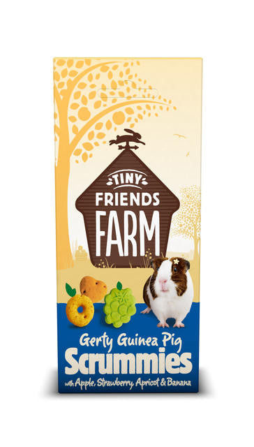 Tiny Friends Farm Gerty Guinea Pig Scrummies Alma, Eper, Sárgabarack és Banán 120 g