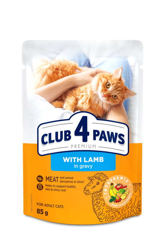 CLUB 4 PAWS Premium Bárány Szószban Nedves Macskaeledel 85 g