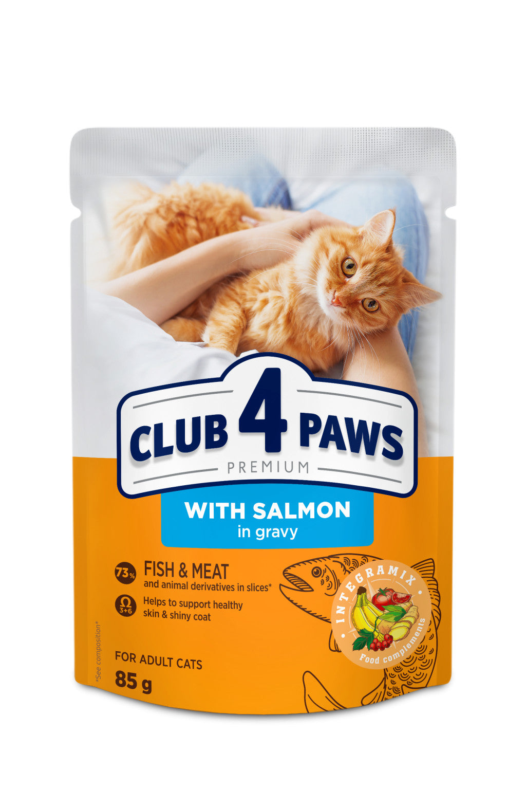CLUB 4 PAWS Premium Lazac Szószban Nedves Macskaeledel 85 g