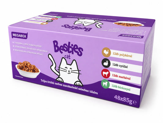Besties Alutasakos Macskaeledel Vegyes Ízek Multipack 48 x 85 g