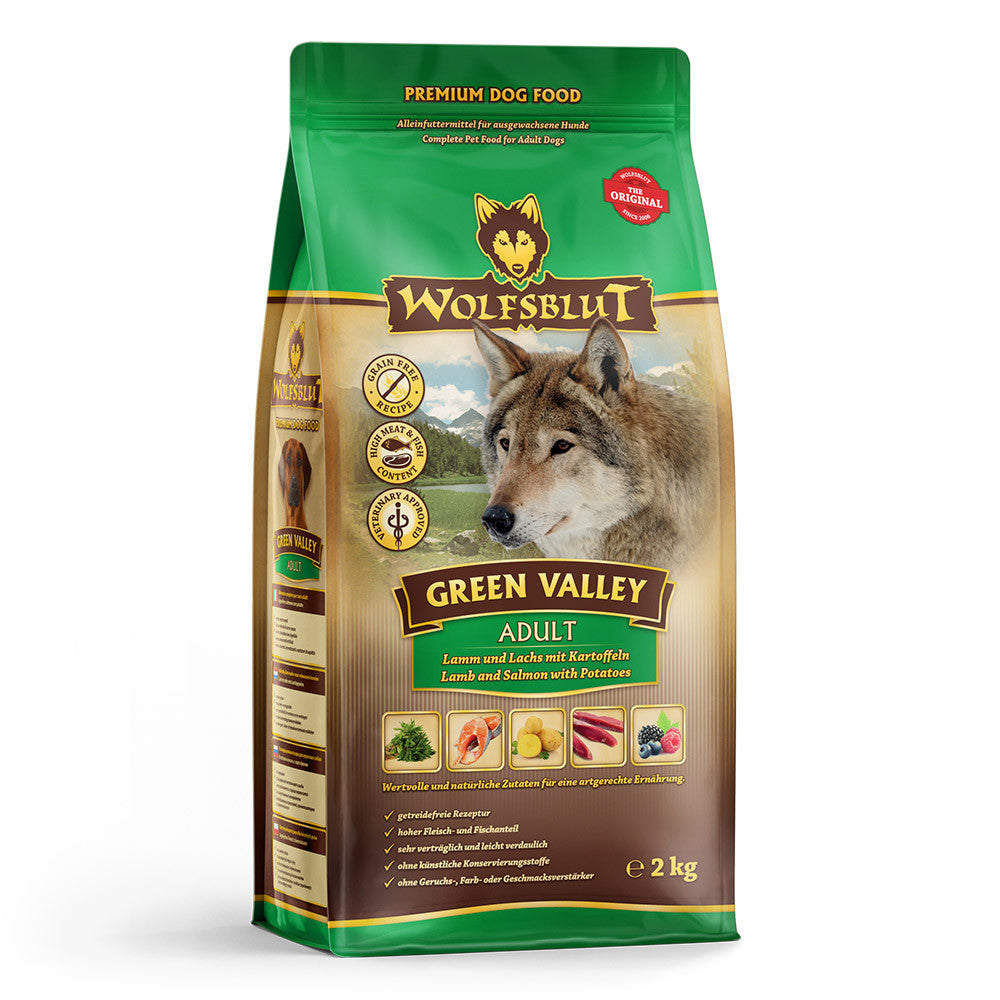 Wolfsblut Green Valley Adult Bárány és Lazac Burgonyával száraz kutyatáp 2 kg