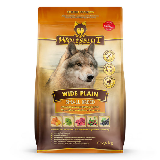 Wolfsblut Wide Plain Small Breed Lóhús Édesburgonyával száraz kutyatáp 7,5 kg