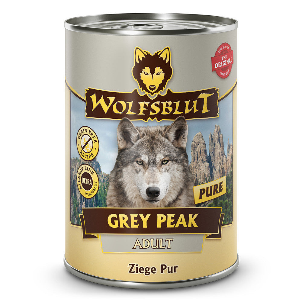 Wolfsblut Grey Peak Pure Adult Kecskehús Konzerv nedves kutyatáp 395 g