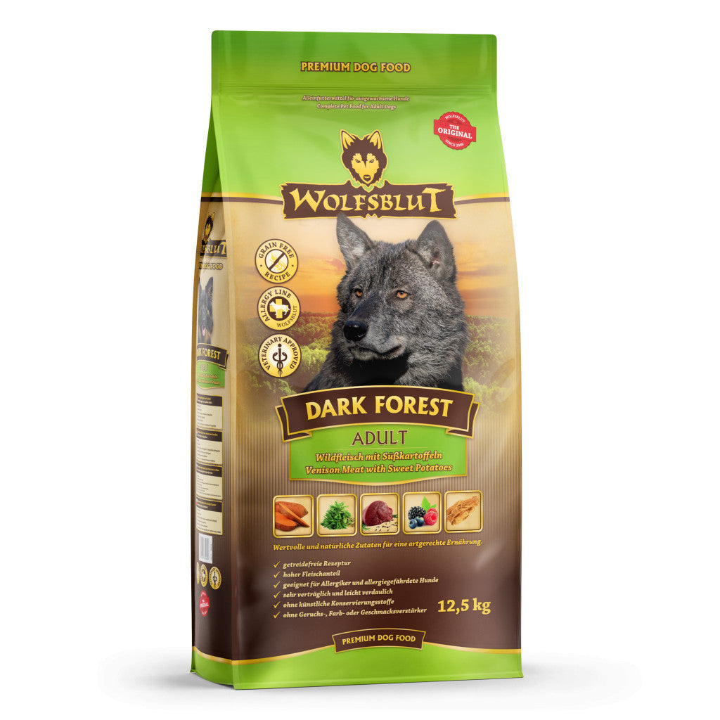 Wolfsblut Dark Forest Adult Vadhús Édesburgonyával száraz kutyatáp 12,5 kg