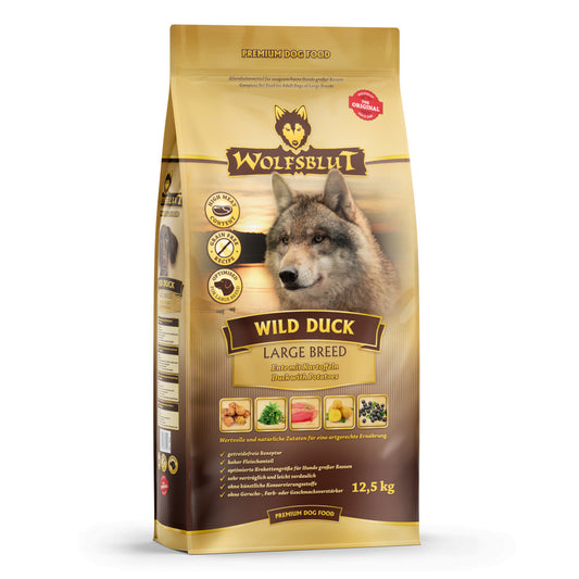 Wolfsblut Wild Duck Large Breed Kacsa burgonyával száraz kutyatáp 12,5 kg