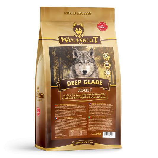 Wolfsblut Deep Glade Adult Gímszarvas Édesburgonyával száraz kutyatáp 12,5 kg