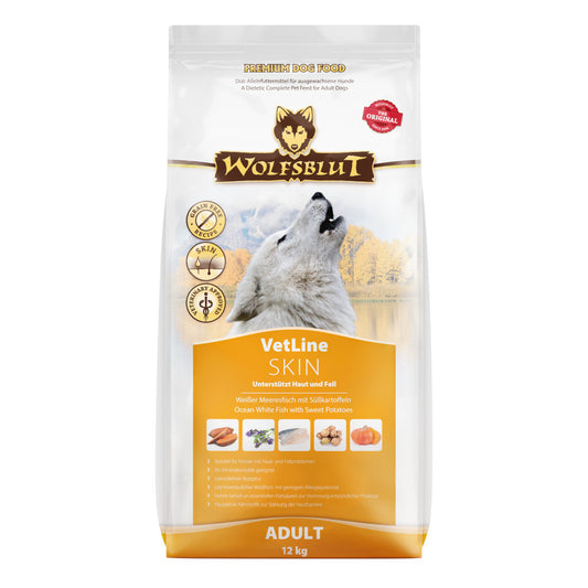 Wolfsblut VetLine Skin-Coat Fehérhallal Édesburgonyával száraz kutyatáp 12 kg