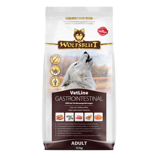 Wolfsblut VetLine Gastrointestinal Kacsa Édesburgonyával száraz kutyatáp 12 kg