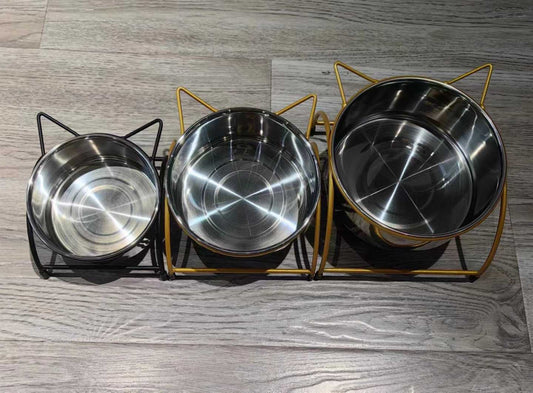 Fém kutyatál merevítővel-16 cm