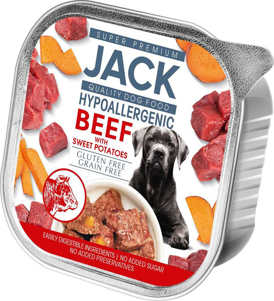 Jack hipoallergén pástétom 150g marhahús édesburgonyával