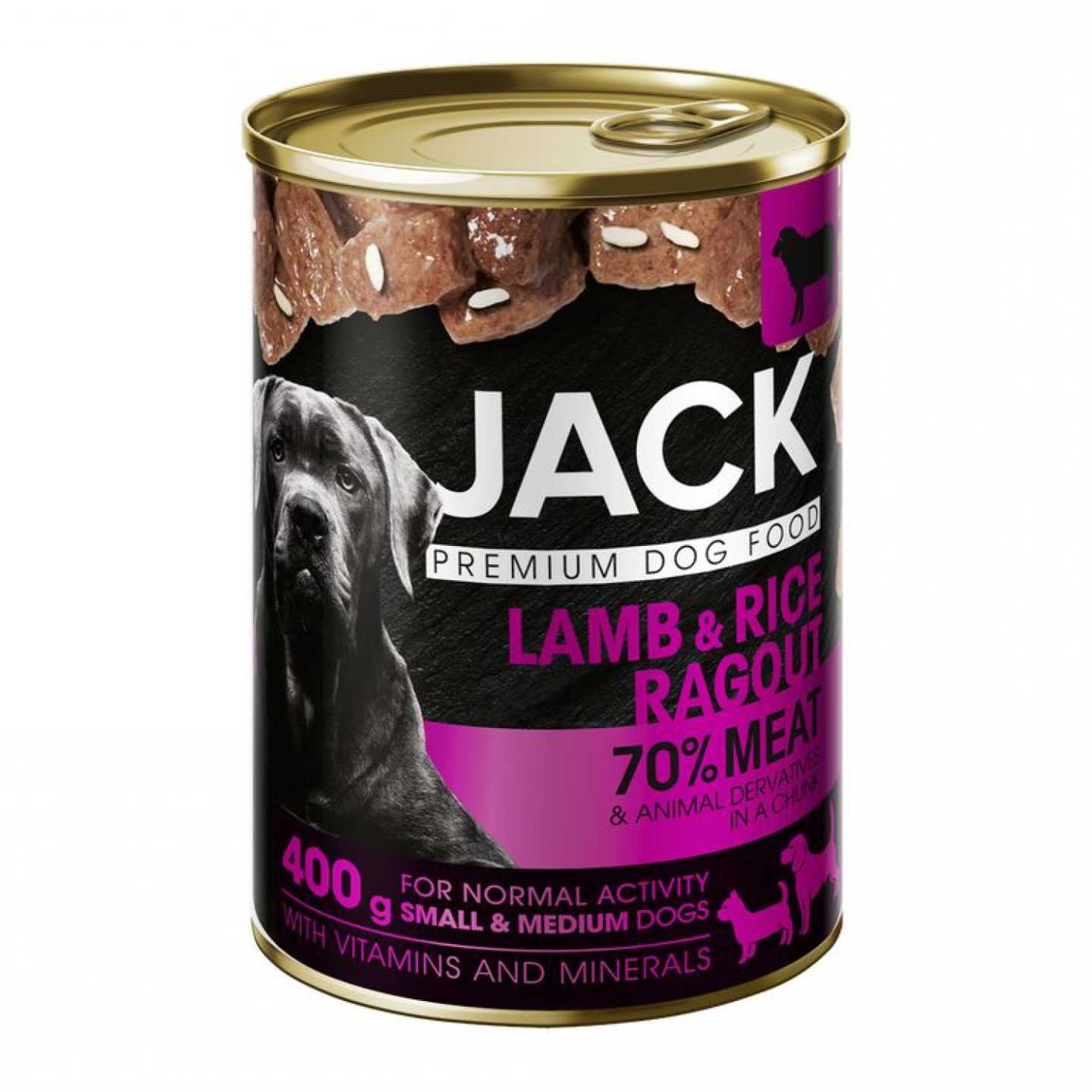 Jack konzerv bárány-rizs 400g